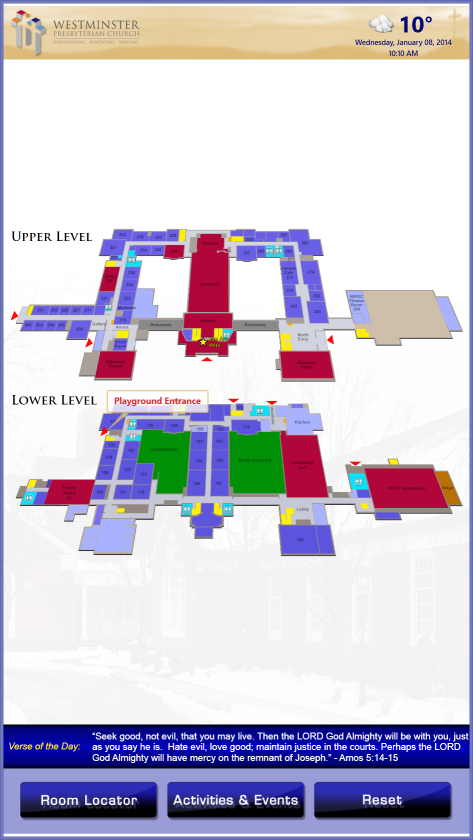 Interface Sample / Wayfinding at a large church organization
